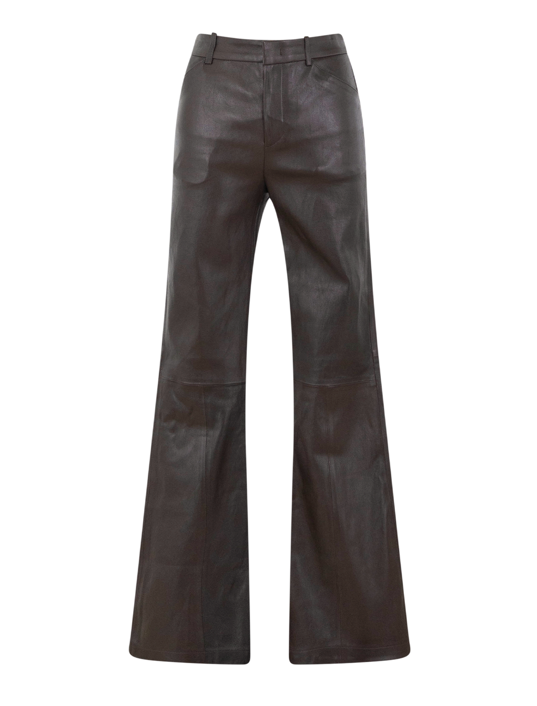 leather flare in smoked truffle