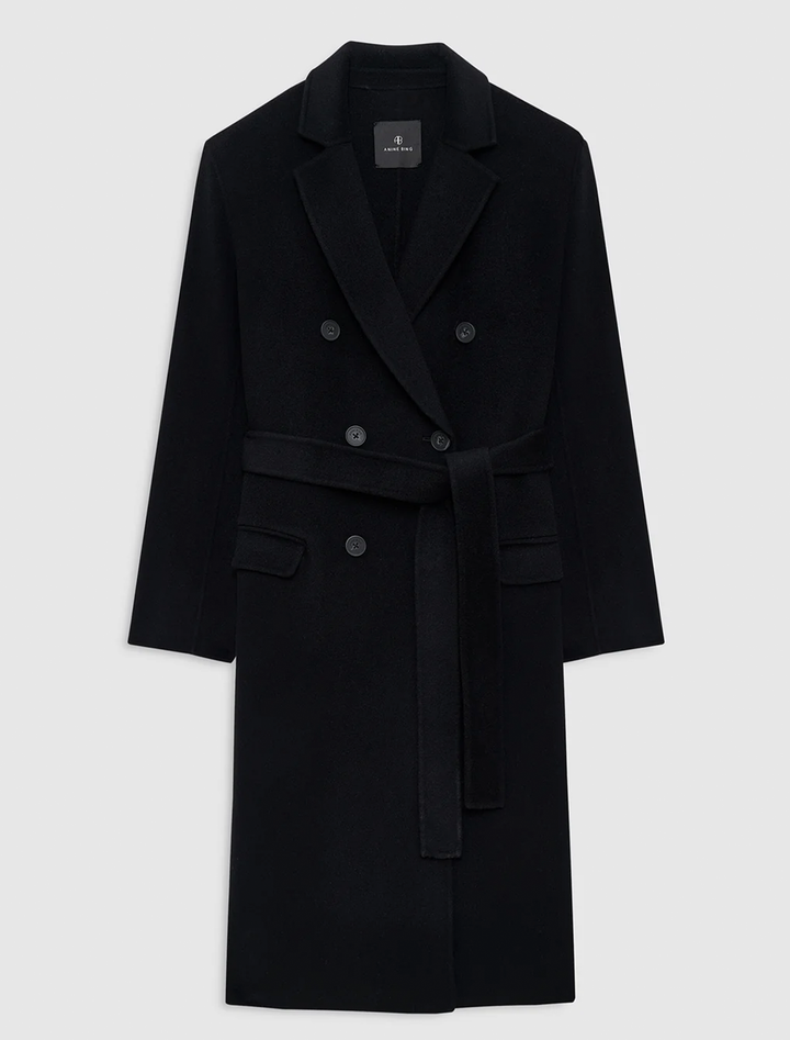 sana cashmere coat in black