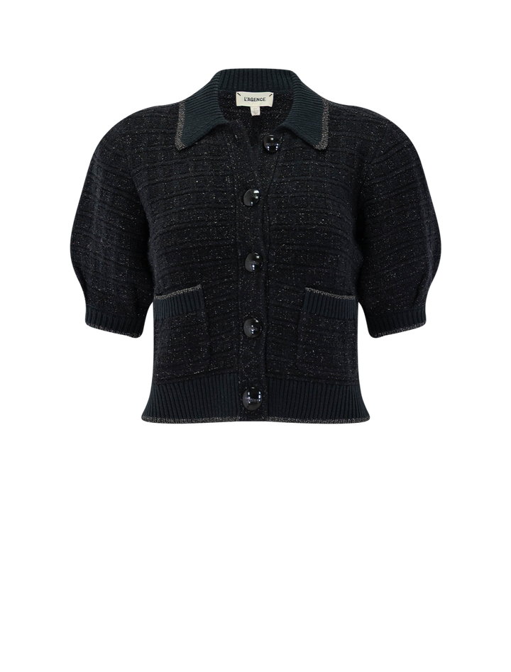 novalie cardigan in black lurex