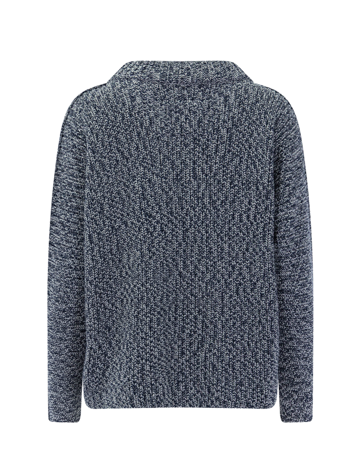 montecito sweater in gray and navy marl