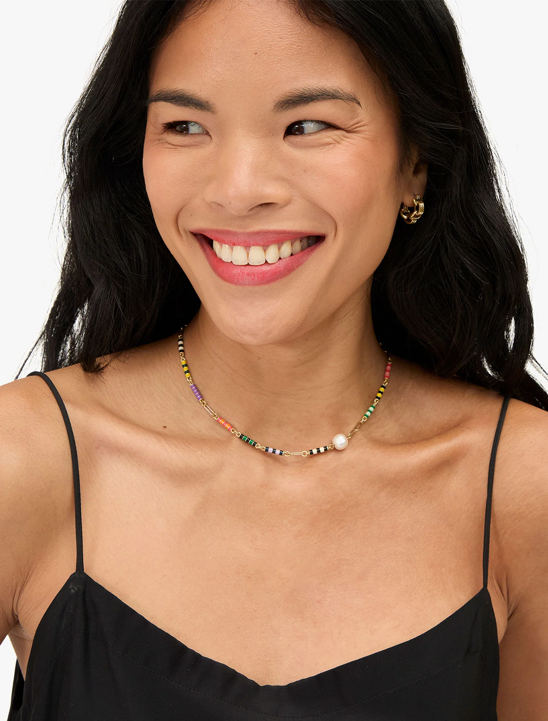 le stripe pearl necklace