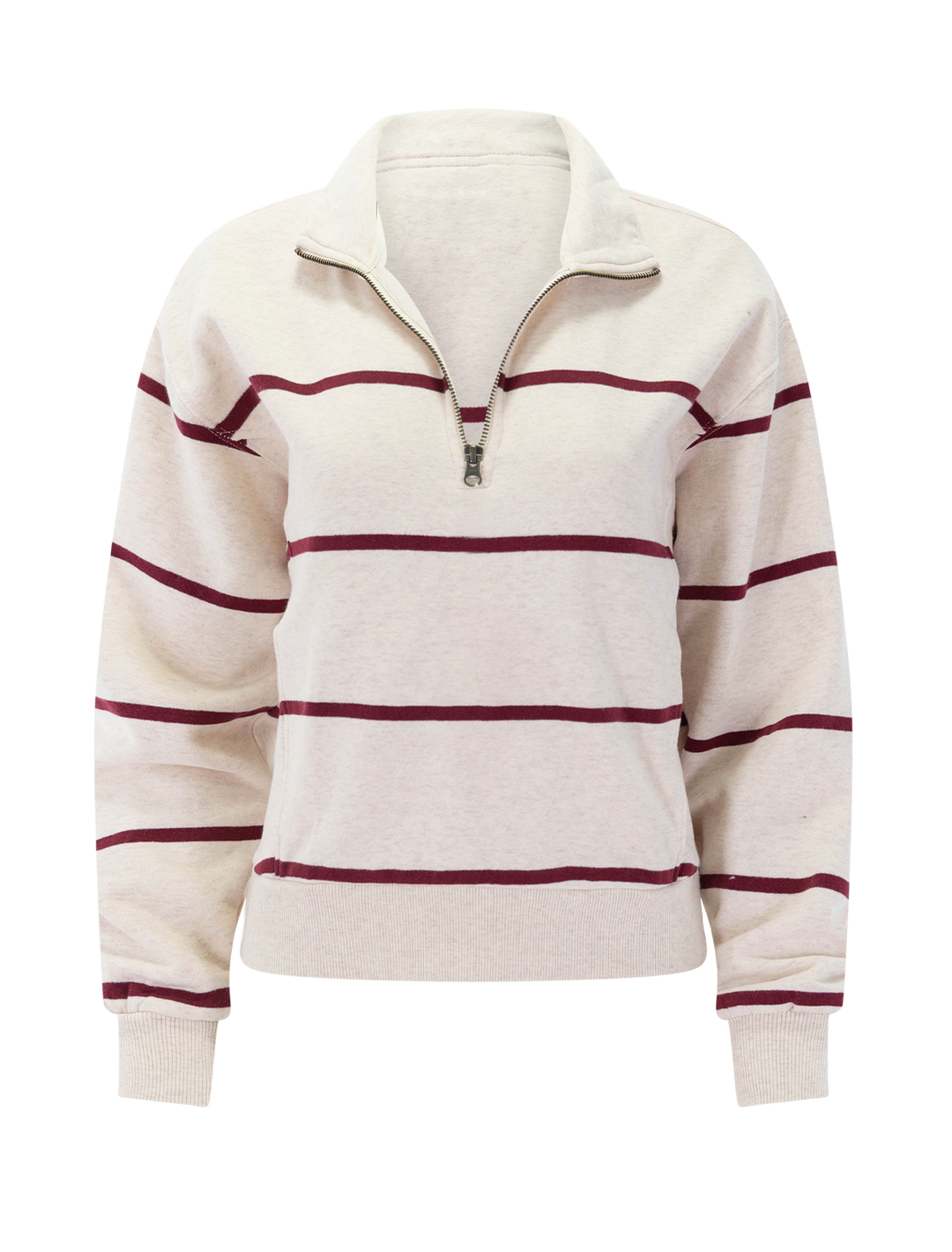 cloud 9 fleece half zip in oatmeal stripe