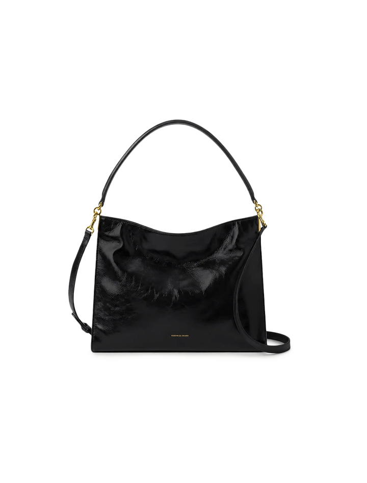 vida bag in black crinkle leather