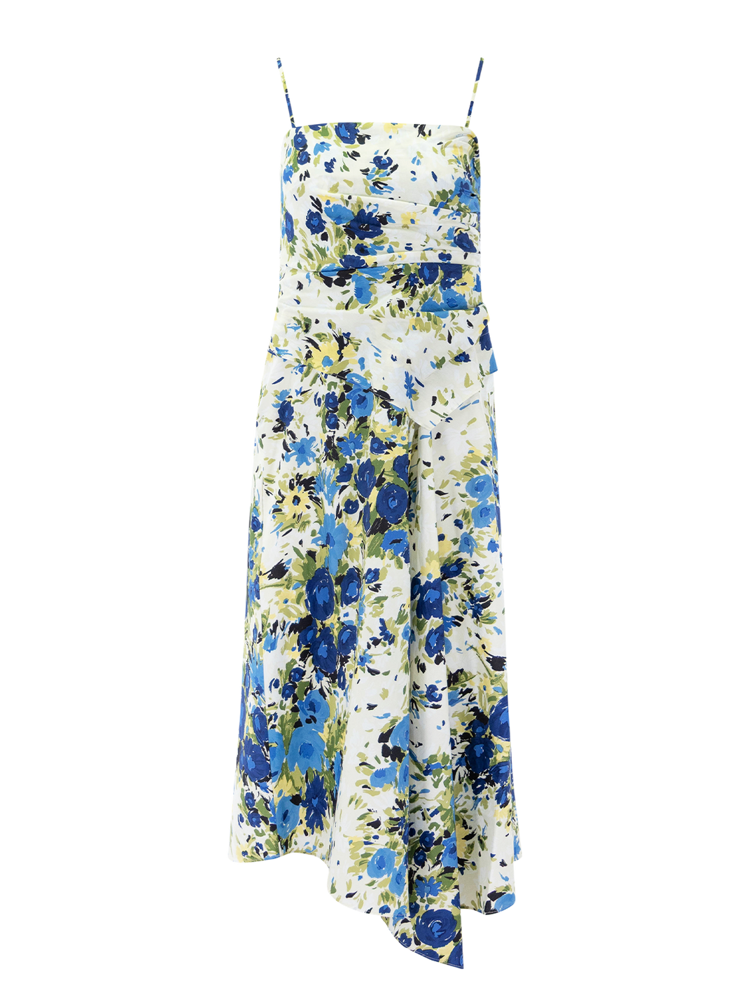 peyton dress in butter and capri blue floral