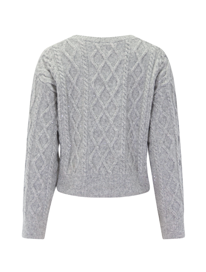 billie shimmer sweater in ice heather grey