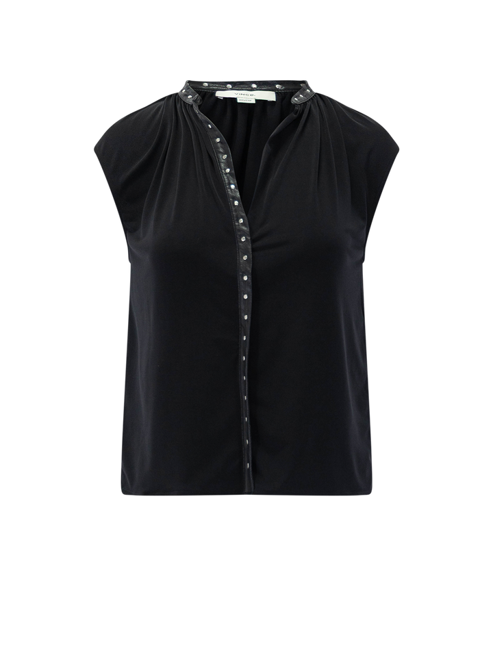 stud detail top in black