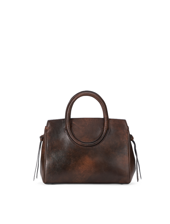 maude mini carryall in distressed espresso