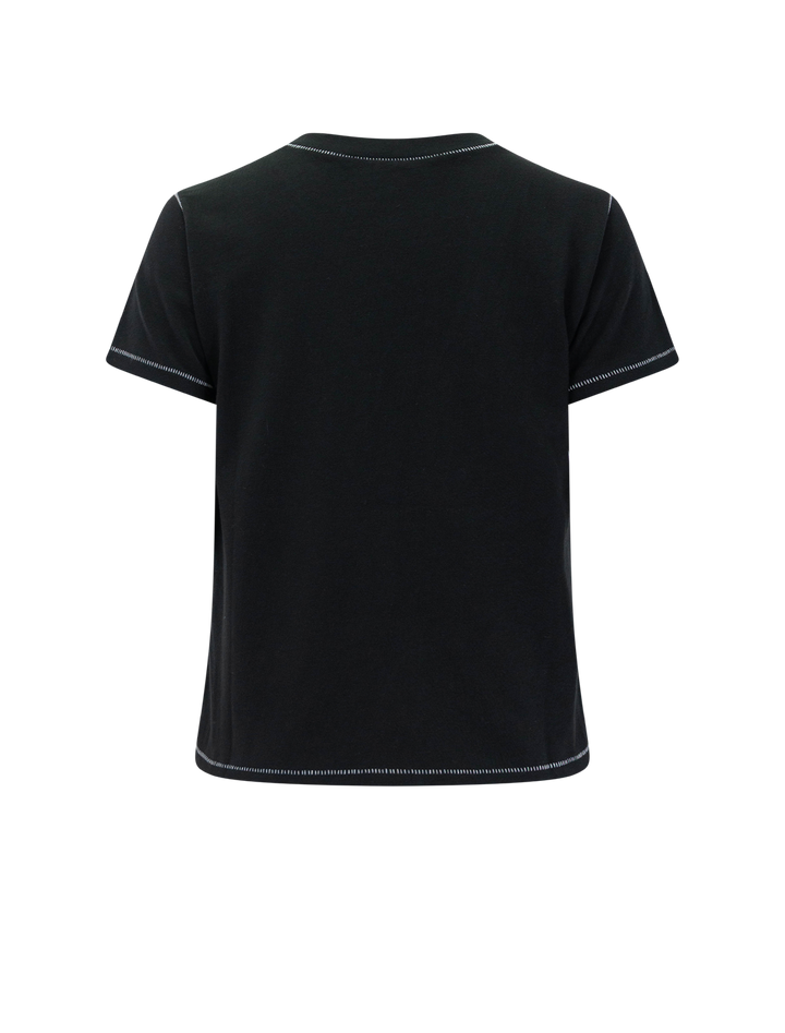 girlfriend tee in black contrast stitch