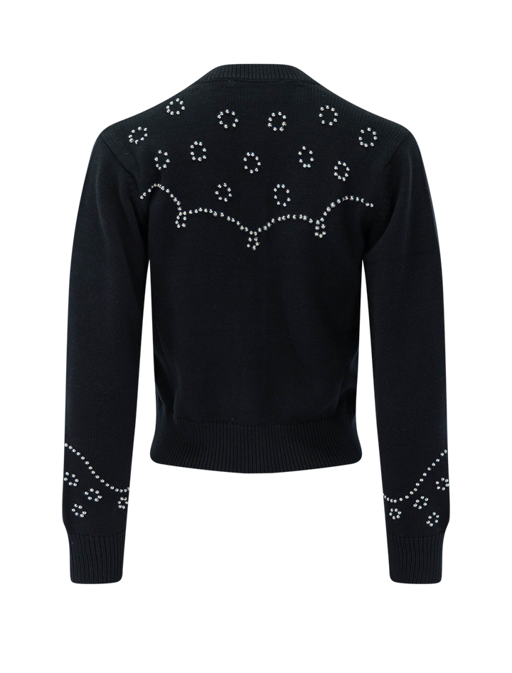 the studded cardigan in black