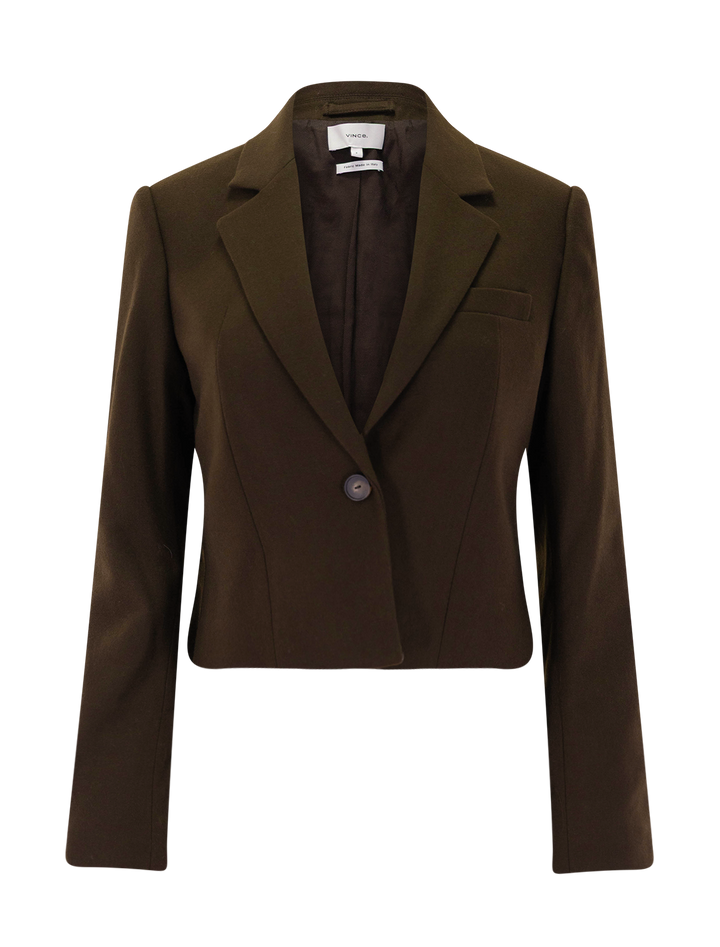 soft flannel wool blazer in pinewood