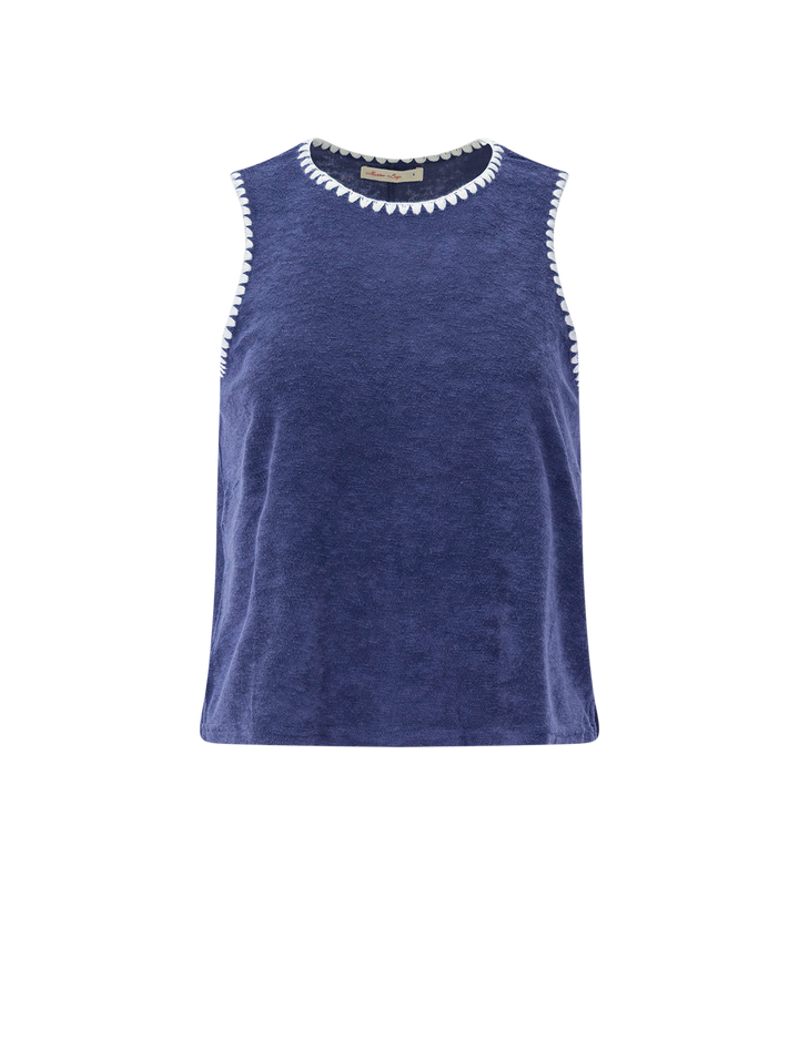 flip terry shell tank in bay blue