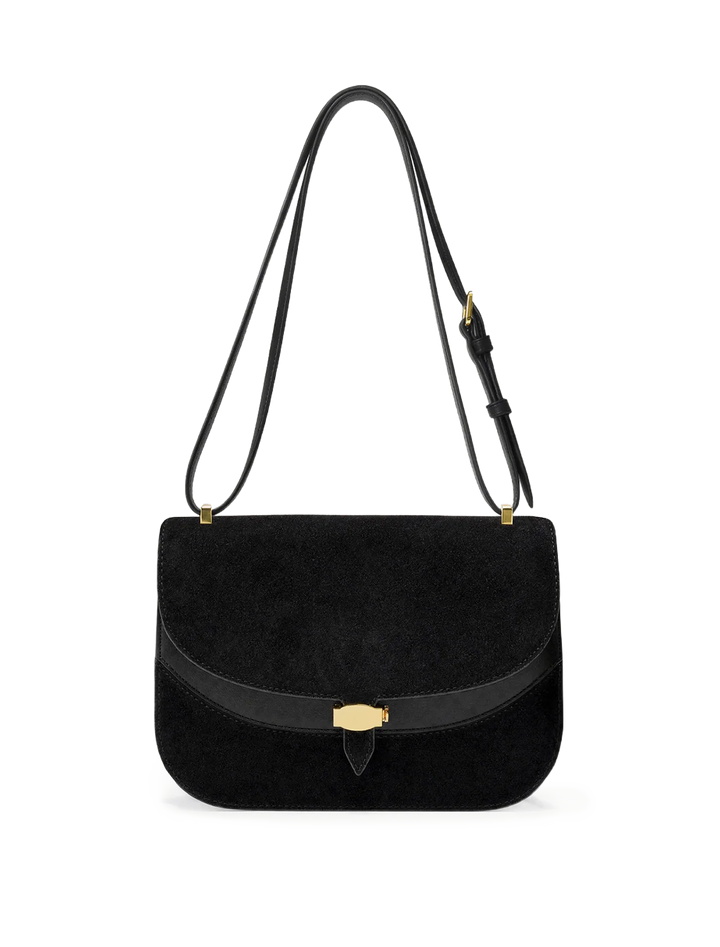 dash saddle bag in black leather
