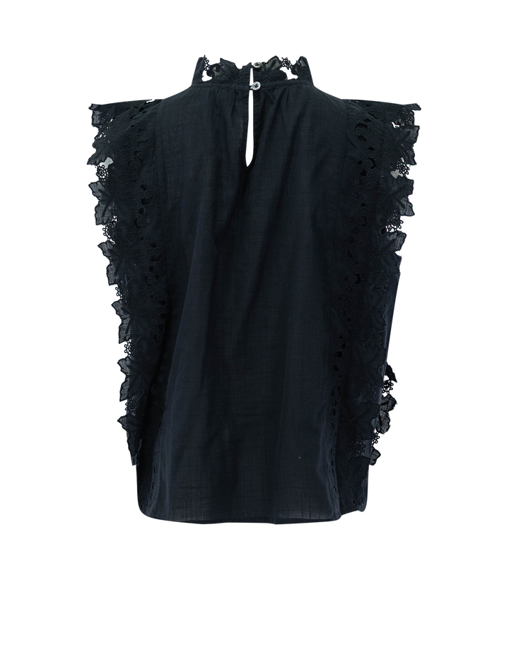 eleannora embroidered top in black