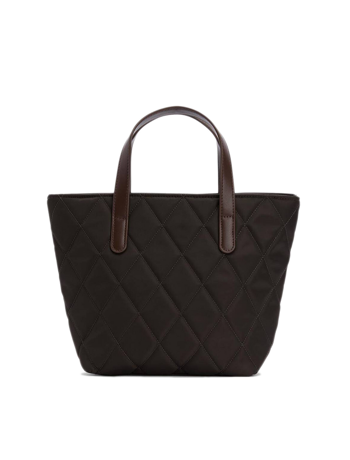 mini quilted tote bag in olive