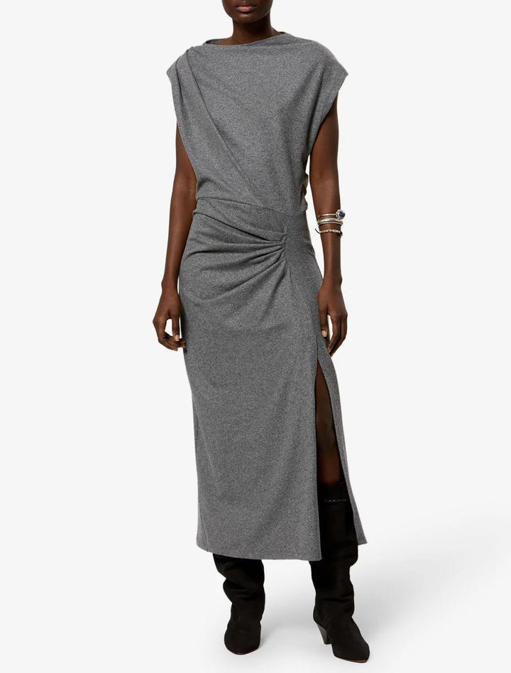 naerys dress in grey flannel