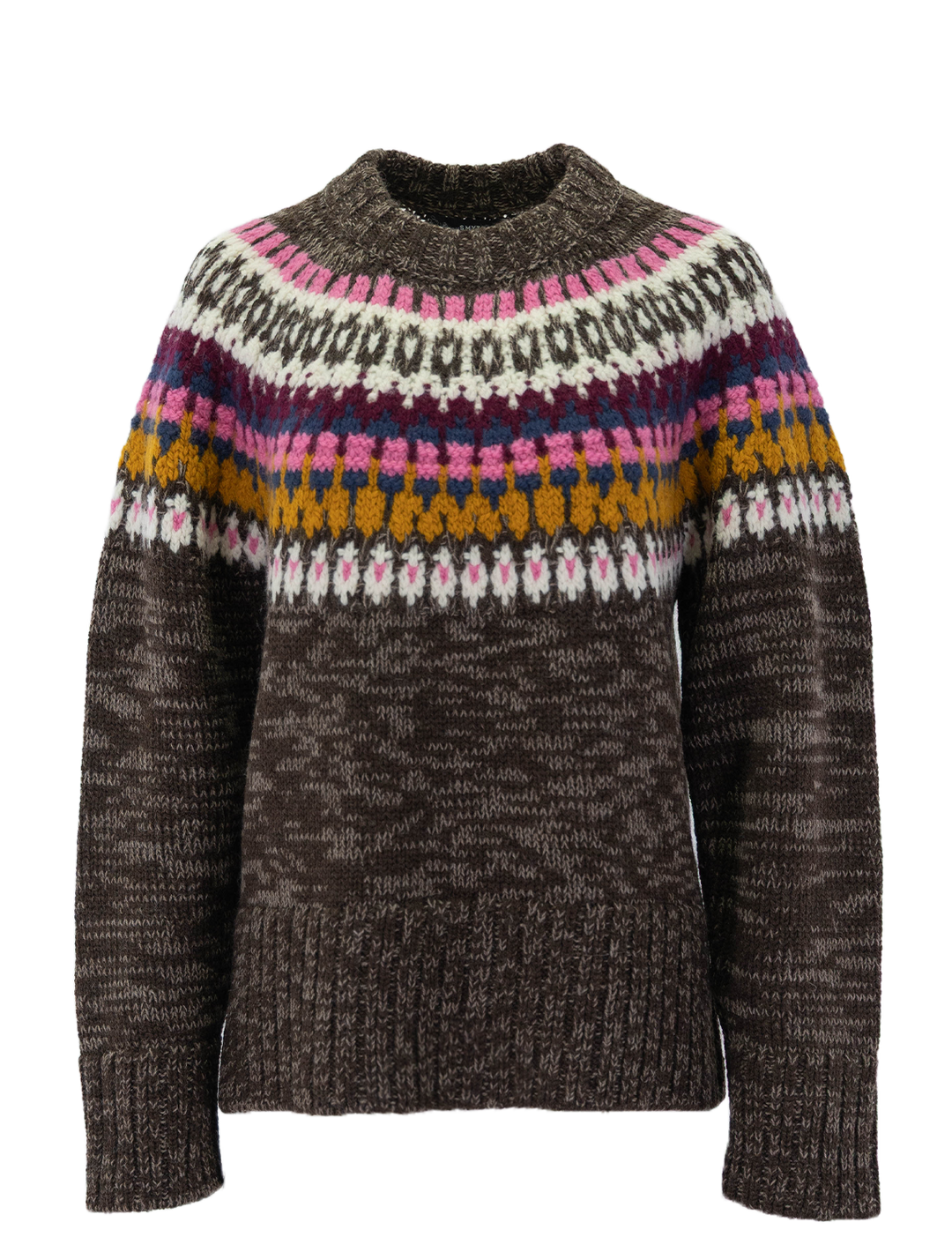 oversized crewneck sweater in lopi melange