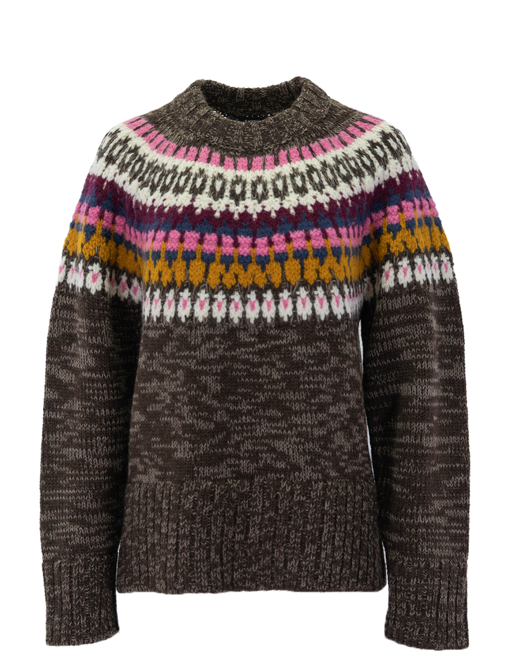 oversized crewneck sweater in lopi melange