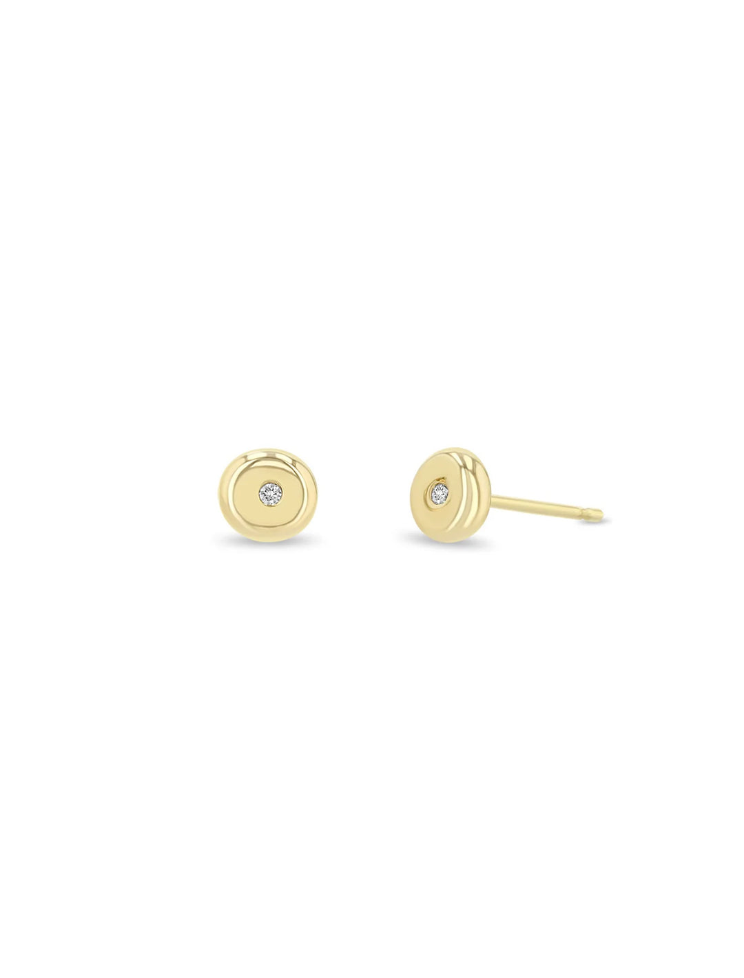 Zoe Chicco's diamond and gold small nugget studs.