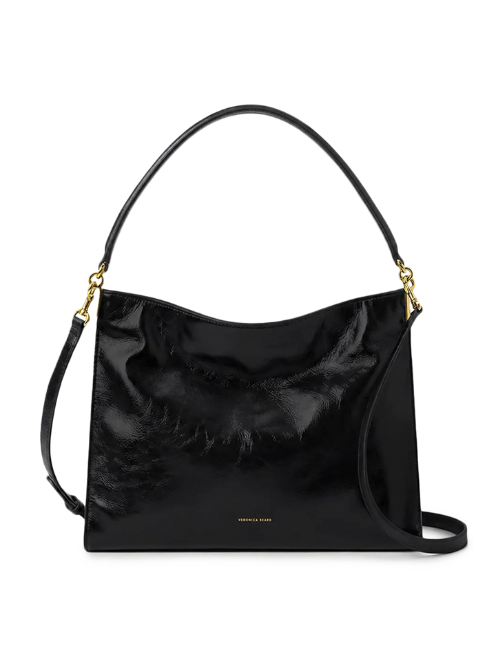 vida bag in black crinkle leather