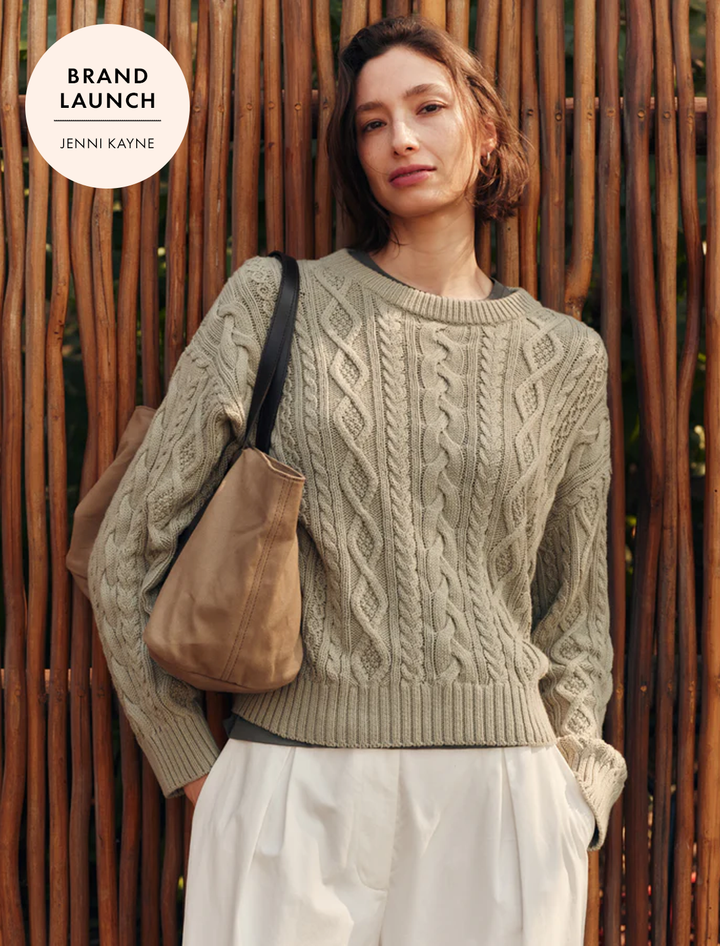 aire crewneck sweater in sage