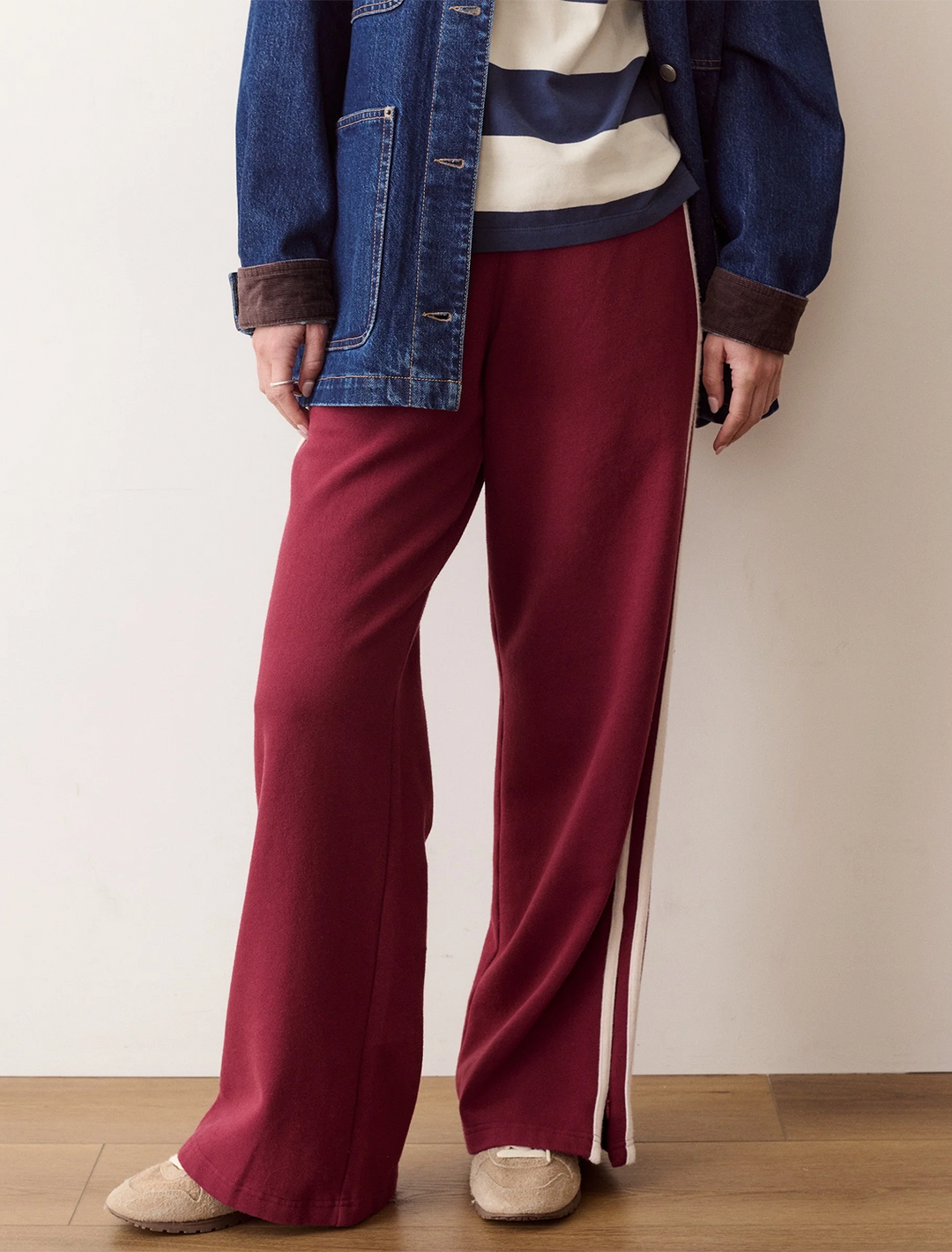 cloud 9 fleece track pant in cabernet