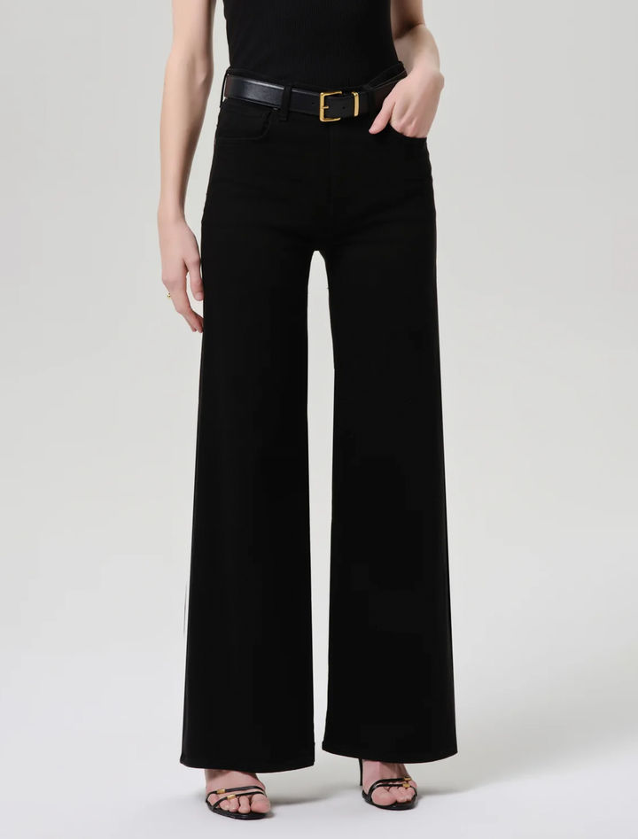 lyra long wide leg in plush black