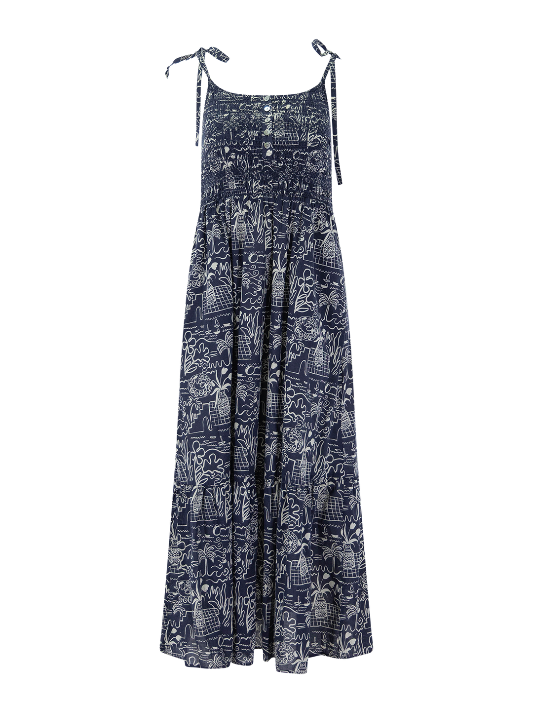 carmen smocked dress in flores print