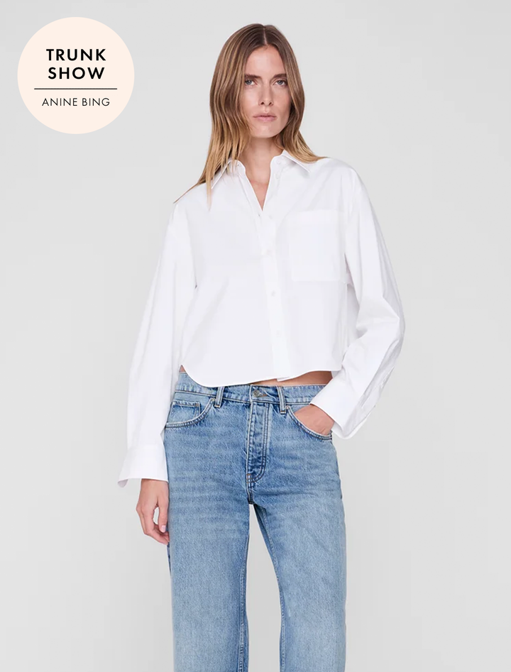 scott cropped shirt in white