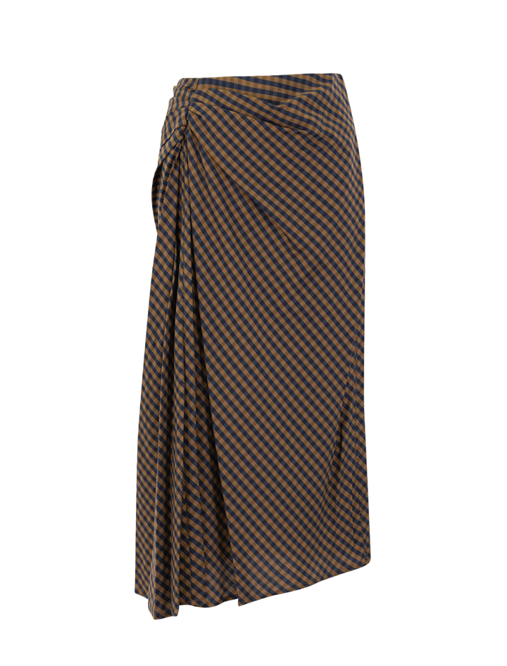 jean skirt in pecan and navy