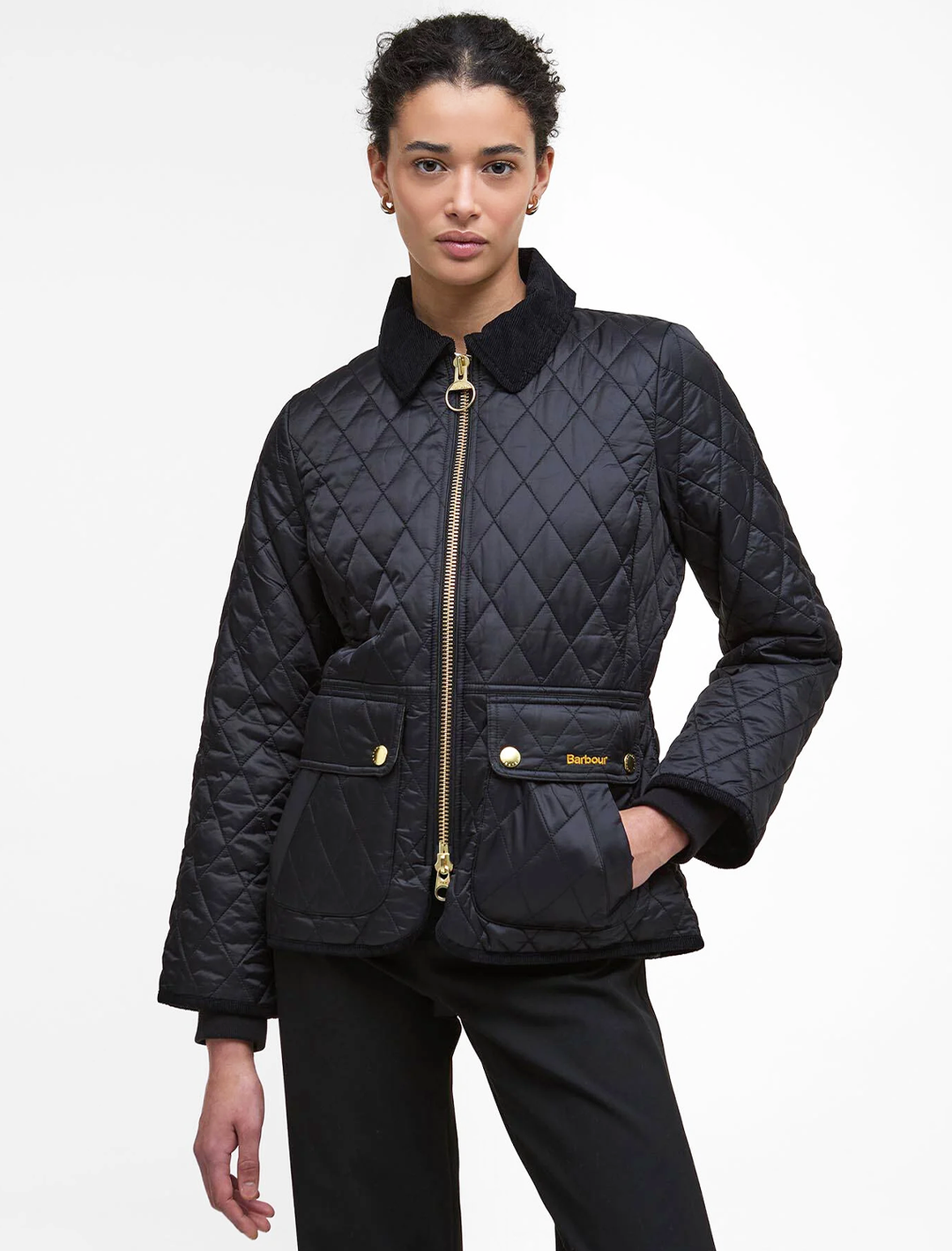 beadnell quilted jacket in black