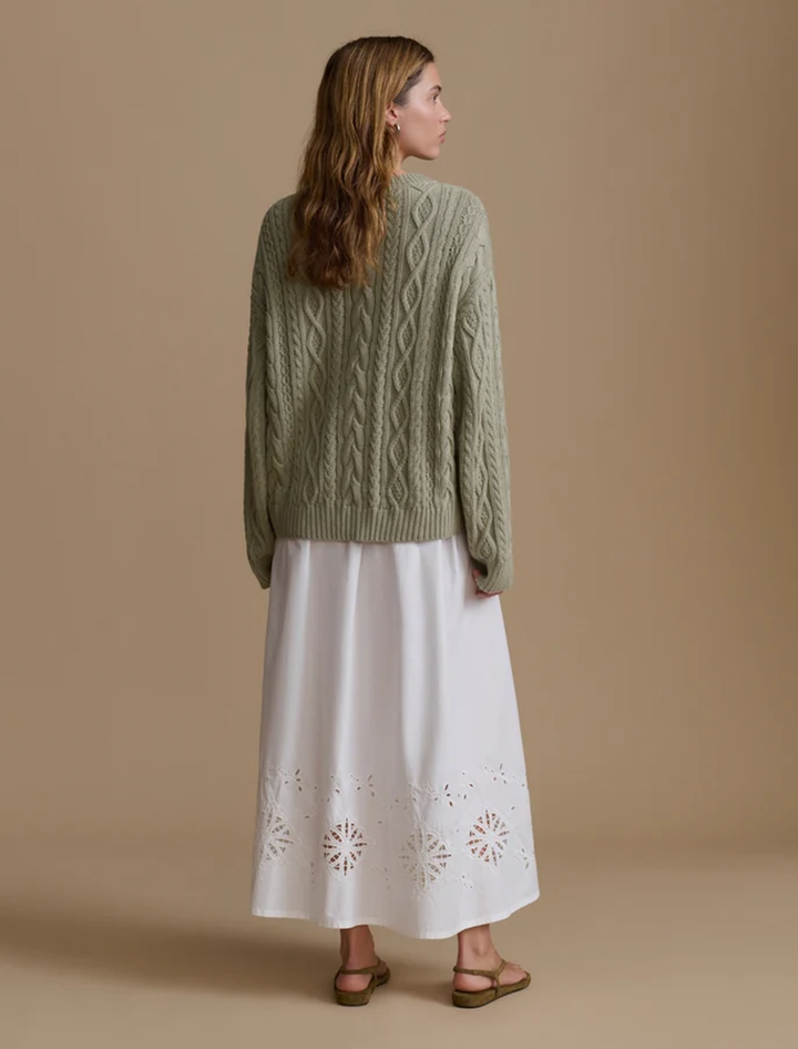 aire crewneck sweater in sage