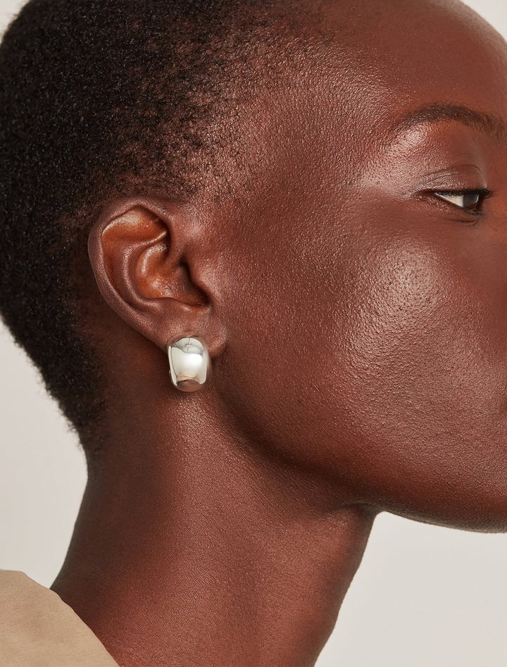 small gemma hoops in silver