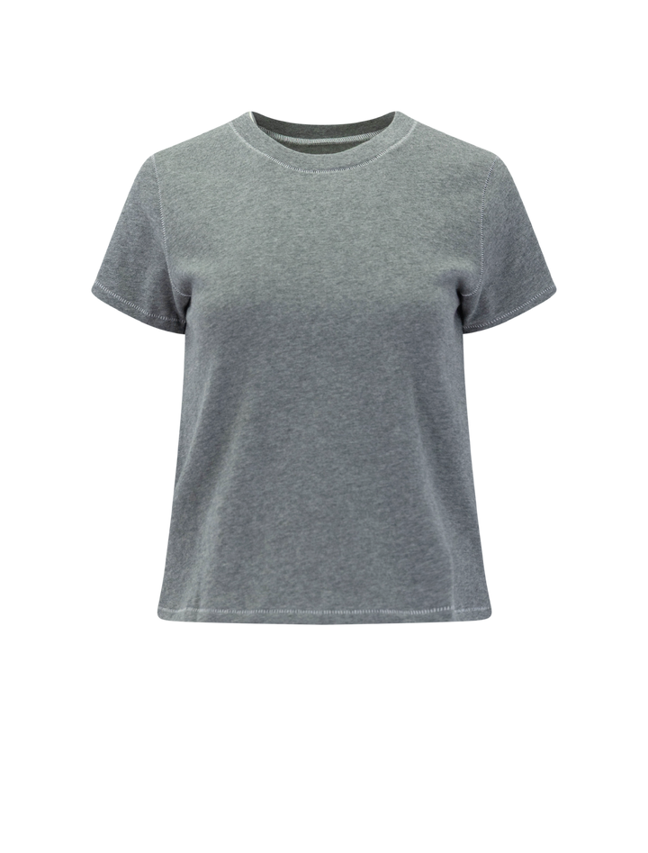 girlfriend tee in heather grey contrast stitch