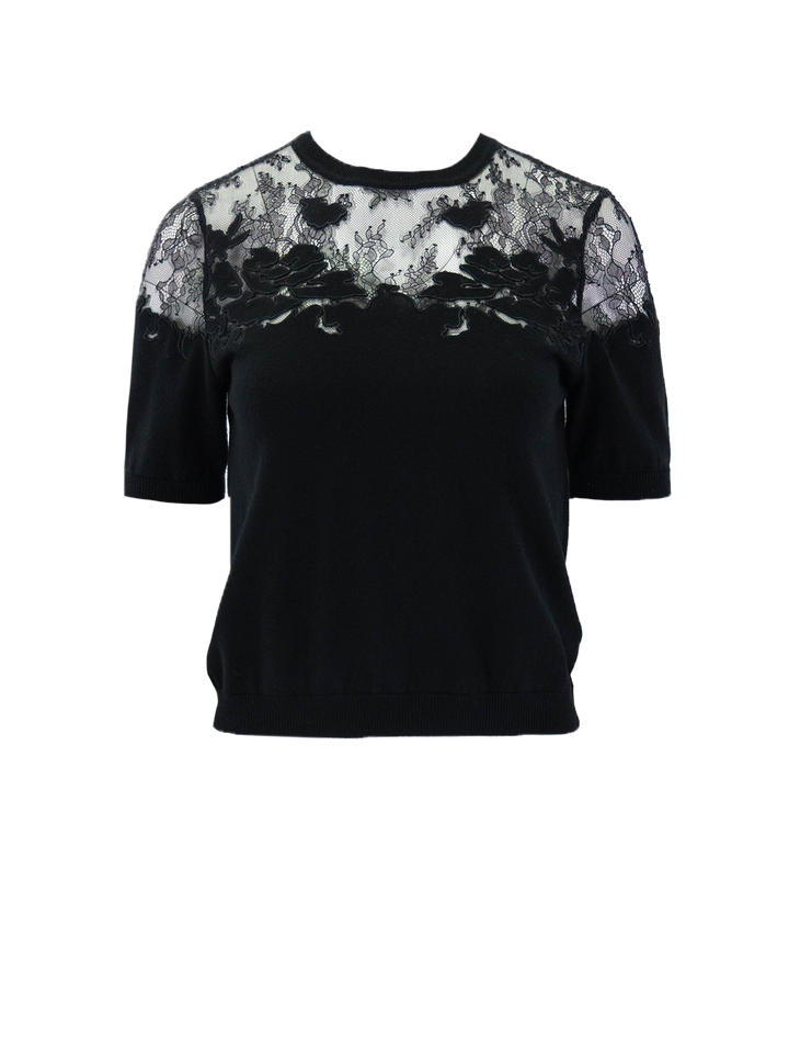 ella lace top in noir
