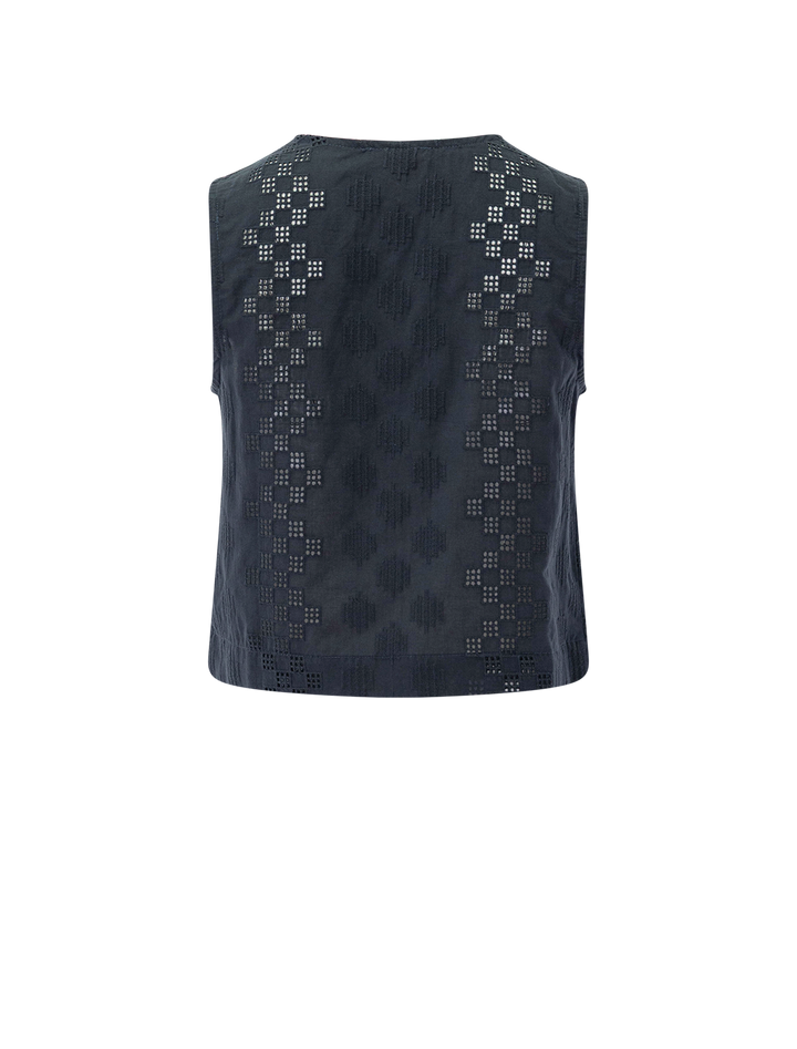 kenzie geo eyelet tank in lead