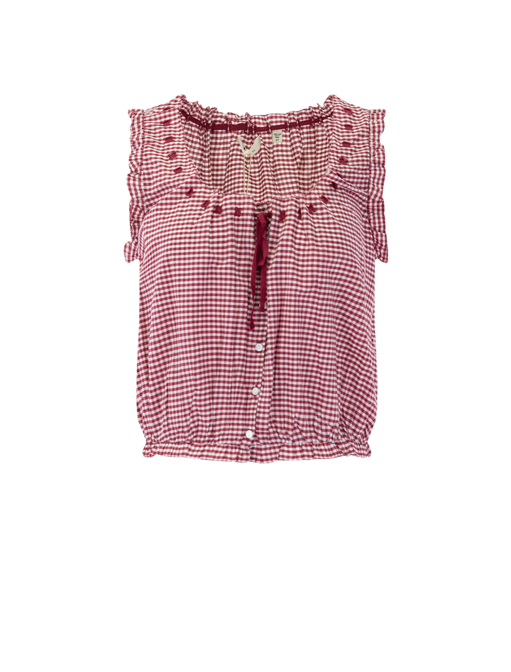 traveler top in mulberry la maddalena gingham