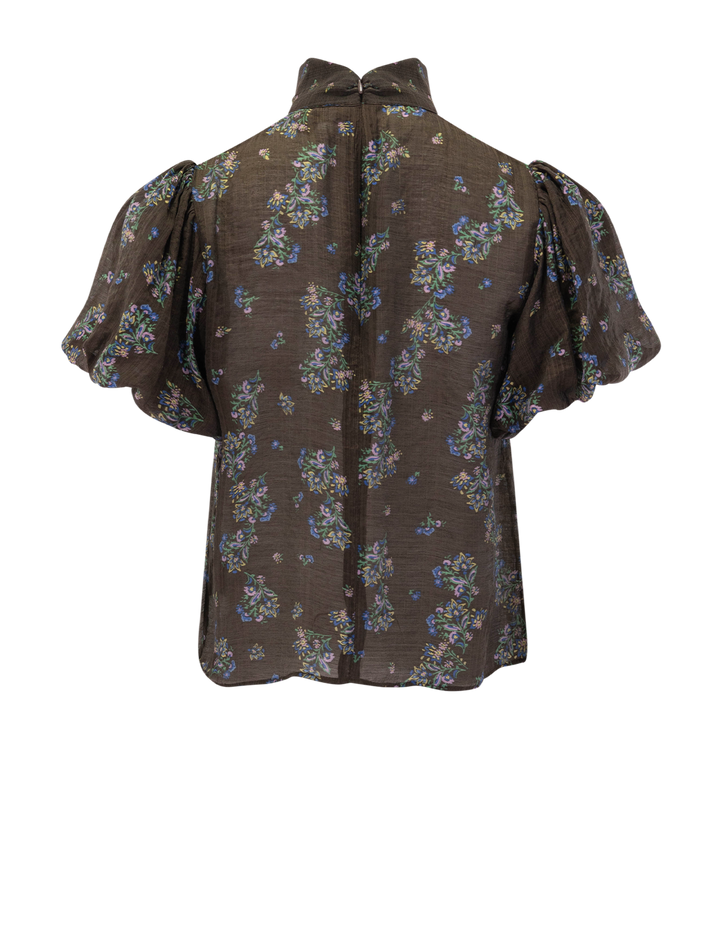 lolanie top in dark espresso print