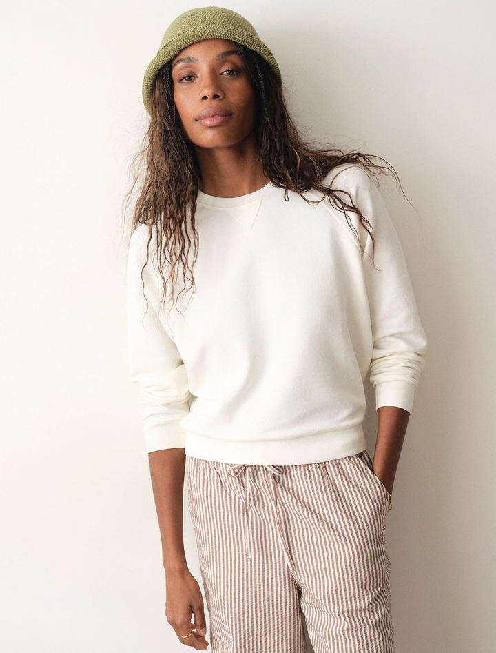 cloud 9 terry sweatshirt in antique white