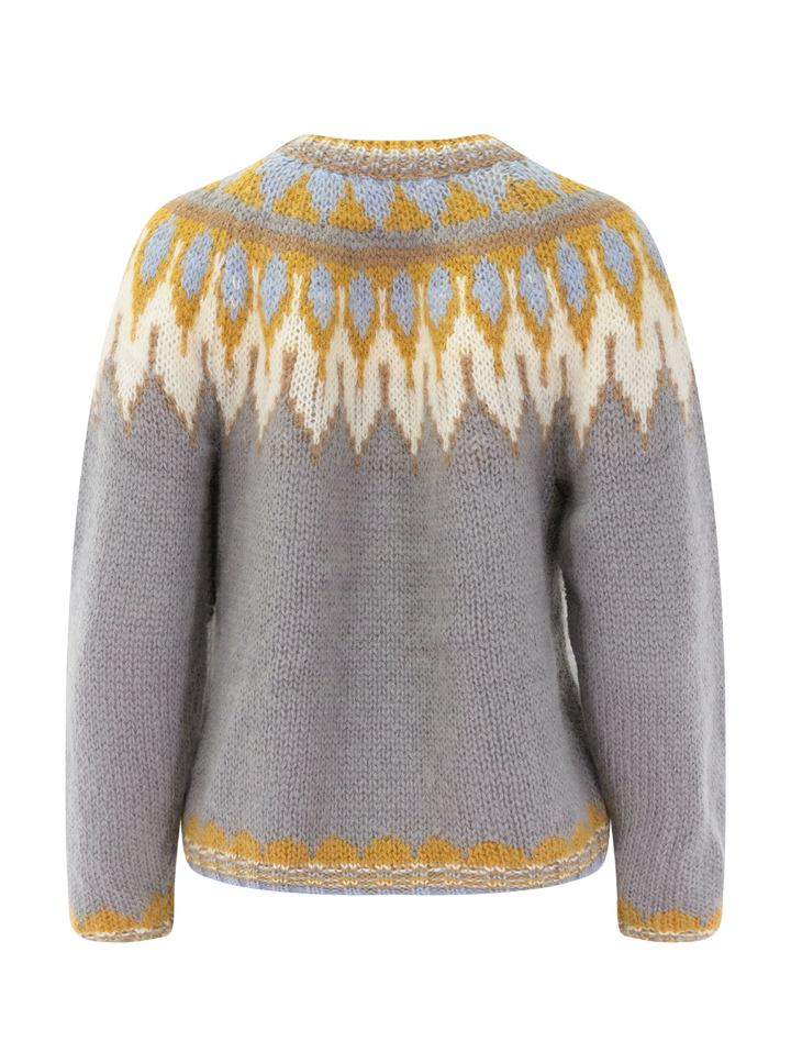 klelia fair isle sweater in grey
