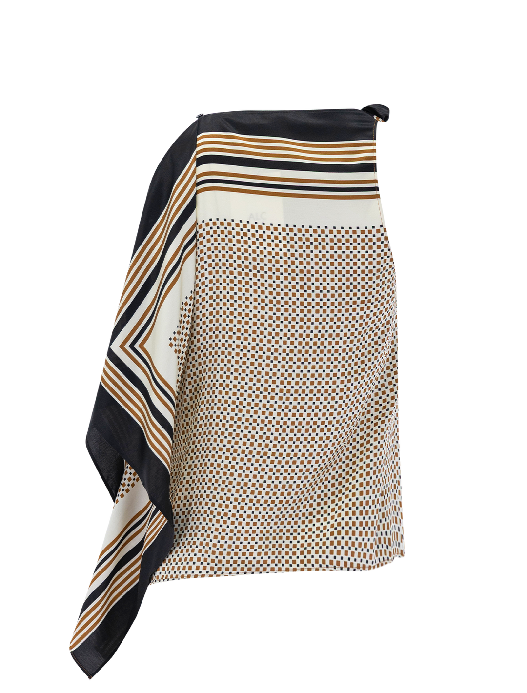 kit top in black and caramel dotted