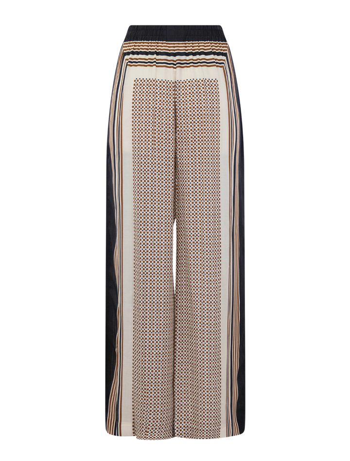 tyler pant in black and caramel dotted