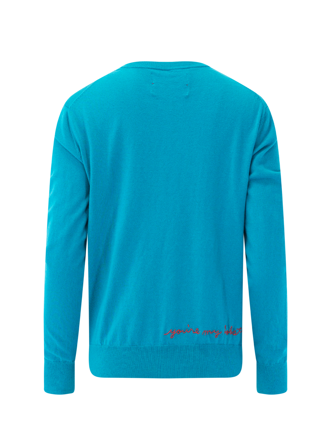 lobster crewneck sweater in teal