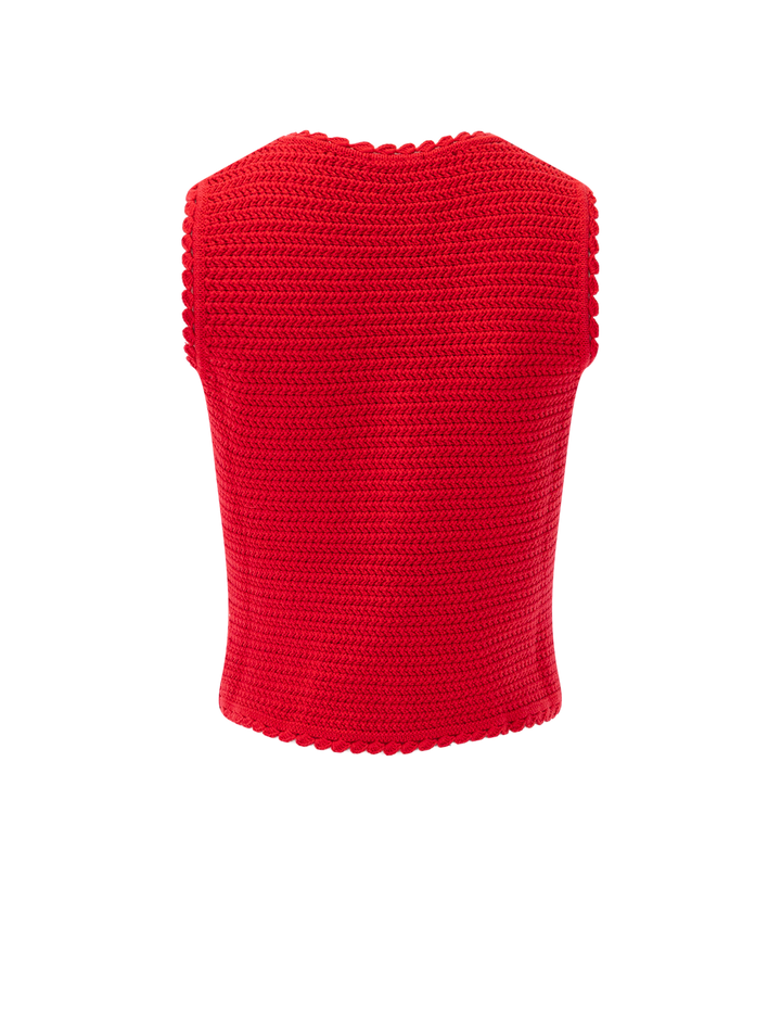 calypso knit vest top in scarlet
