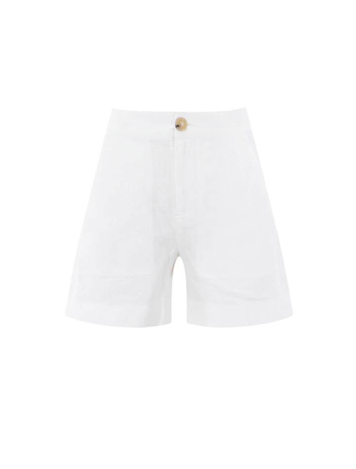 mid rise hemp short in offwhite
