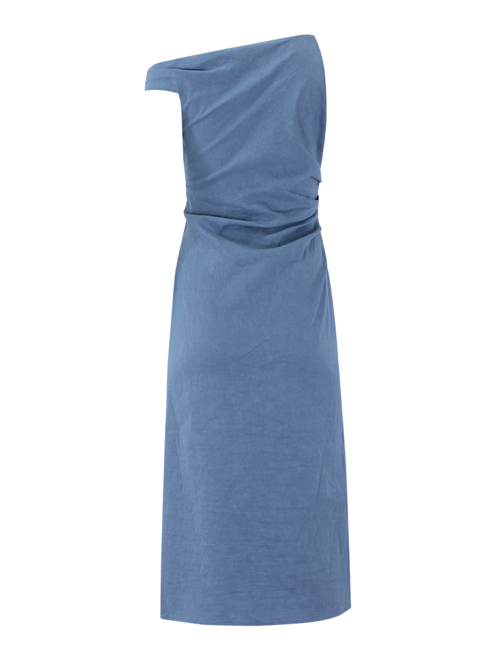 lyra dress in dusk blue