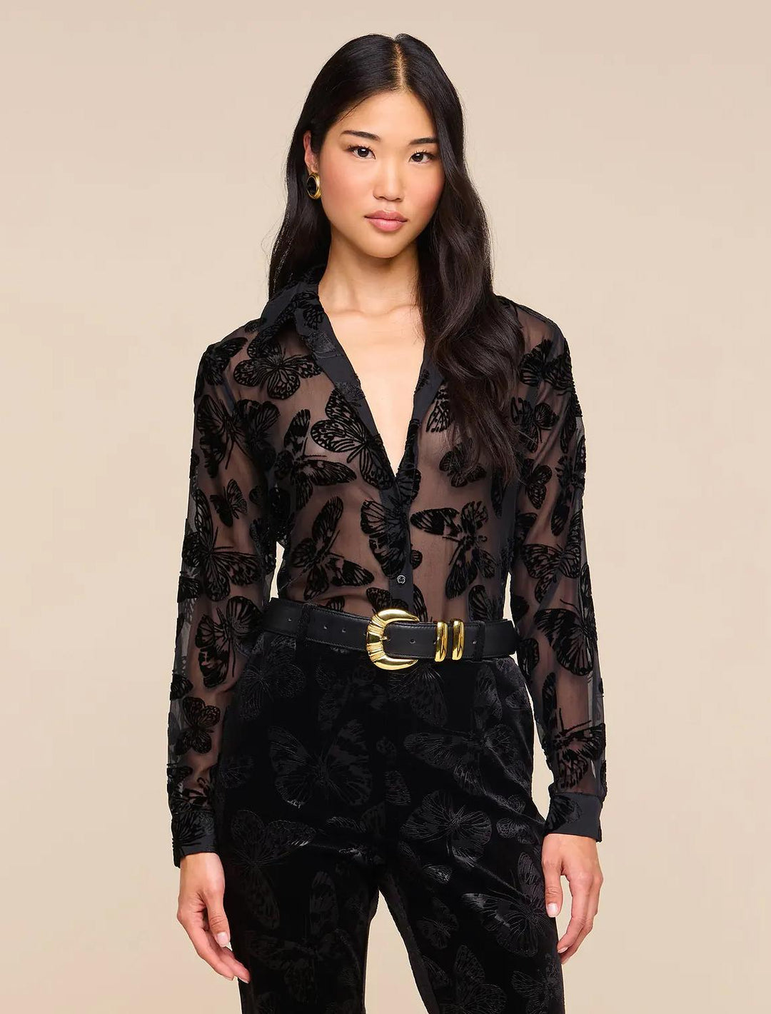 laurent blouse in black butterfly