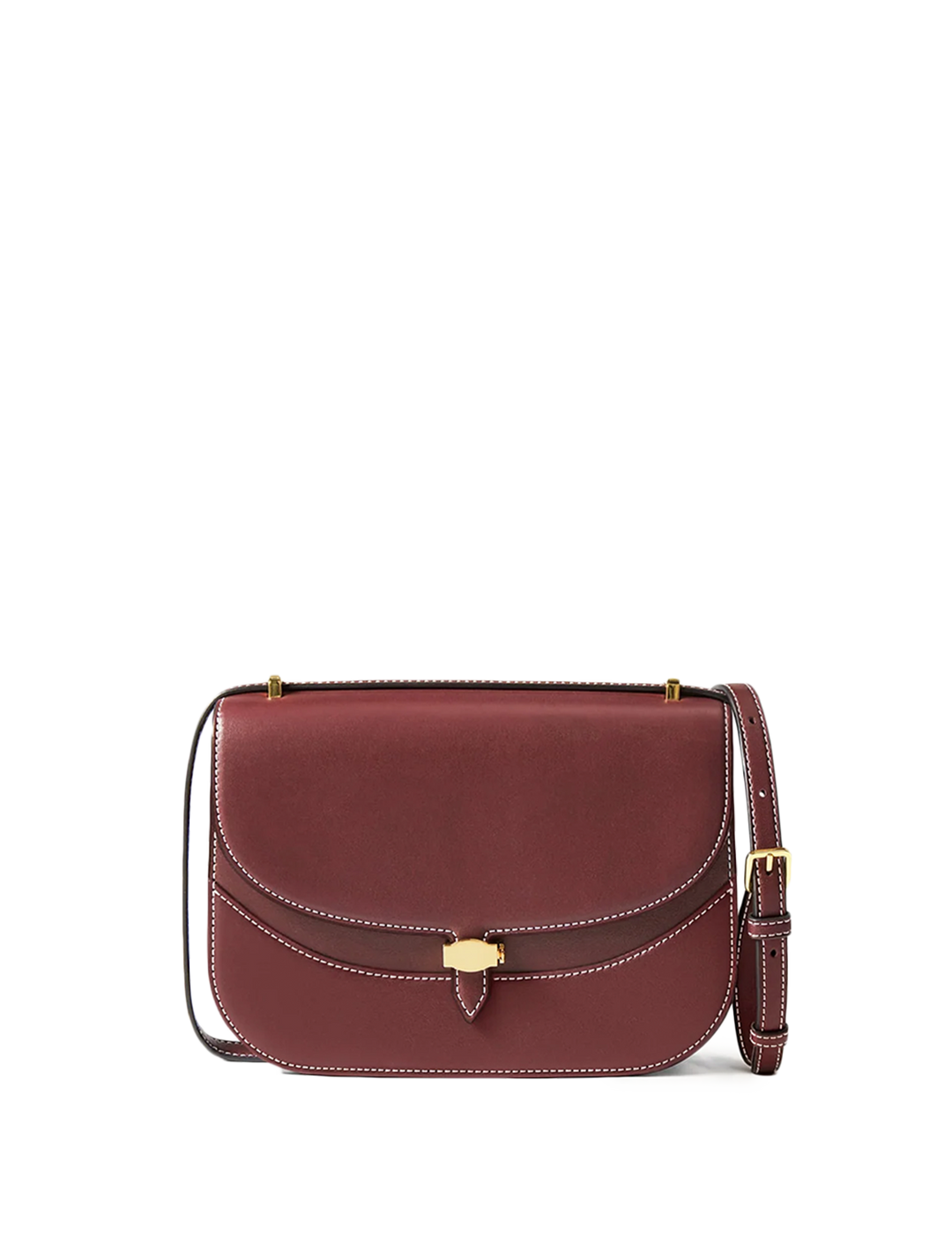 dash saddle bag in burgundy leather