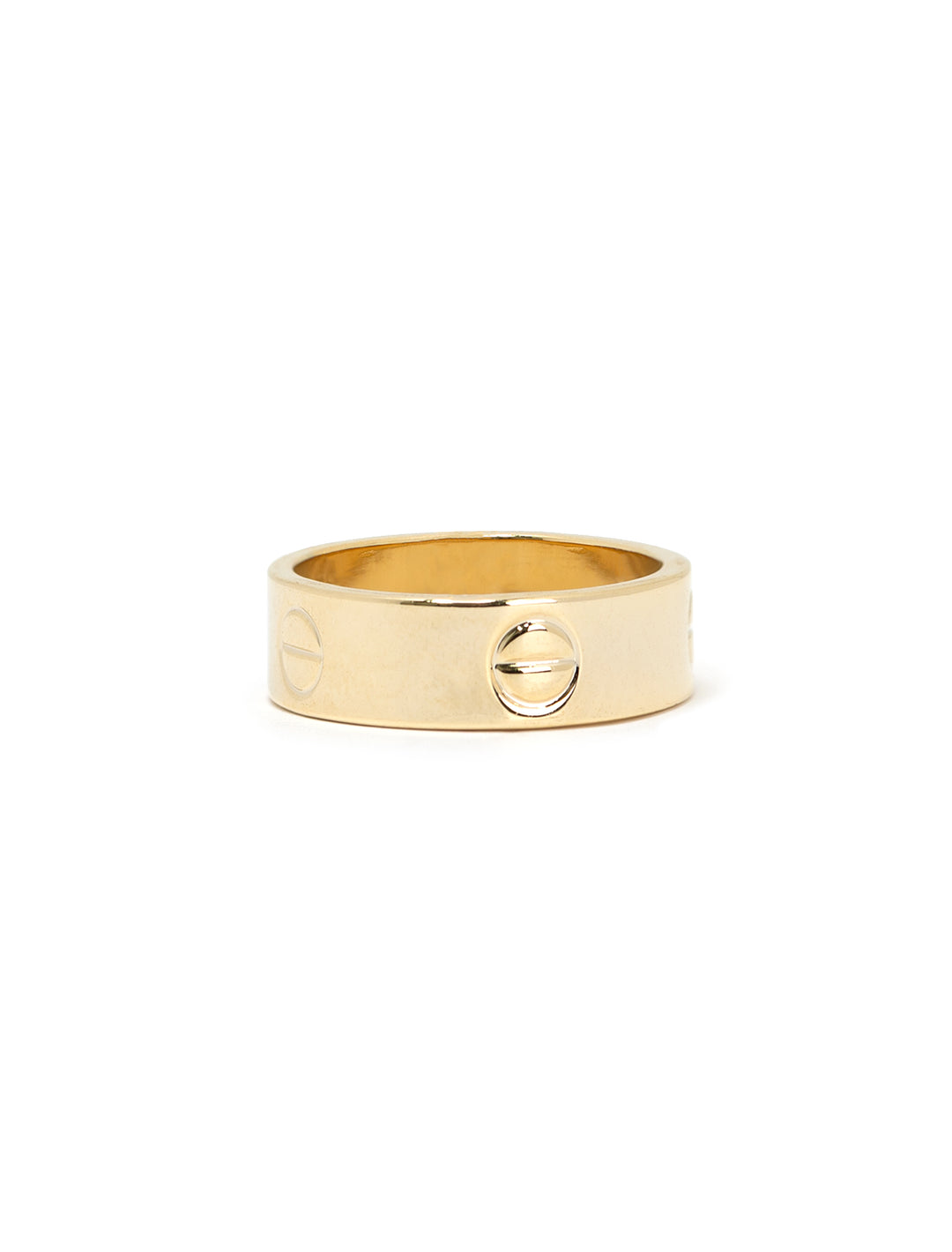 Front view of AV Max gold screw accent ring