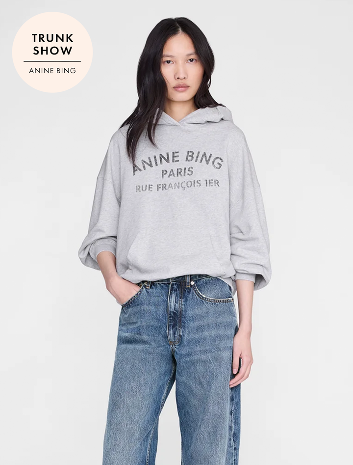harvey sweatshirt in paris stencil in heather grey