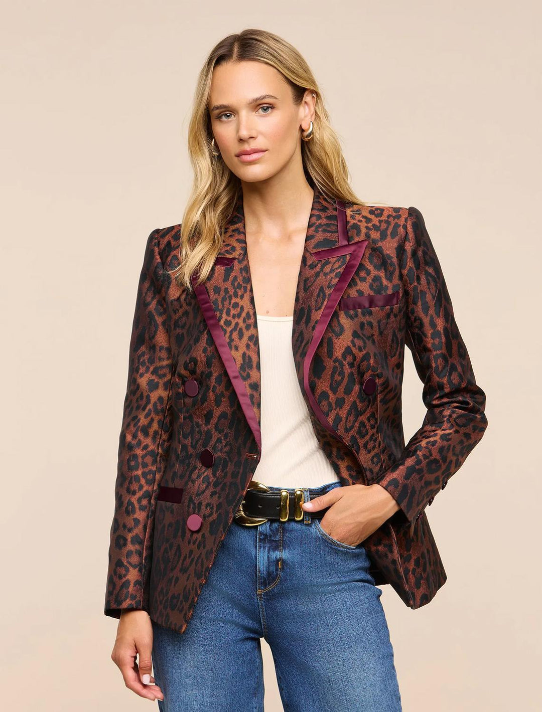 kyomi blazer in leopard